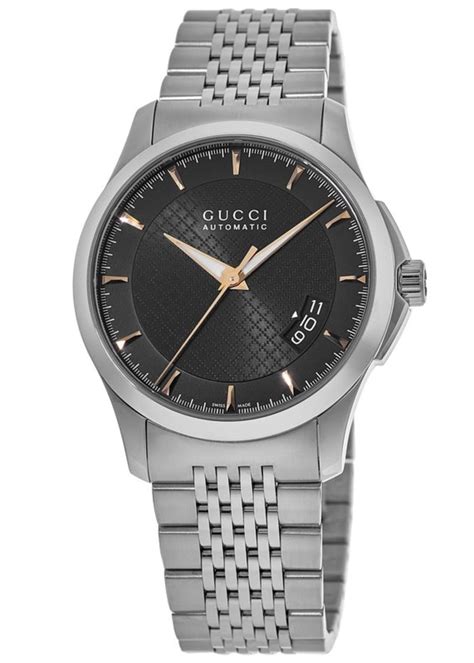 gucci g-timeless automatic men's stainless steel black dial ya126420|gucci g-timeless.